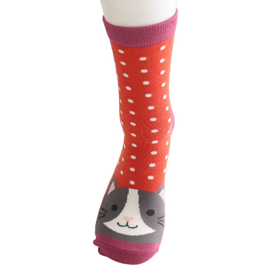 Spot Cat Socks, UK 4-7