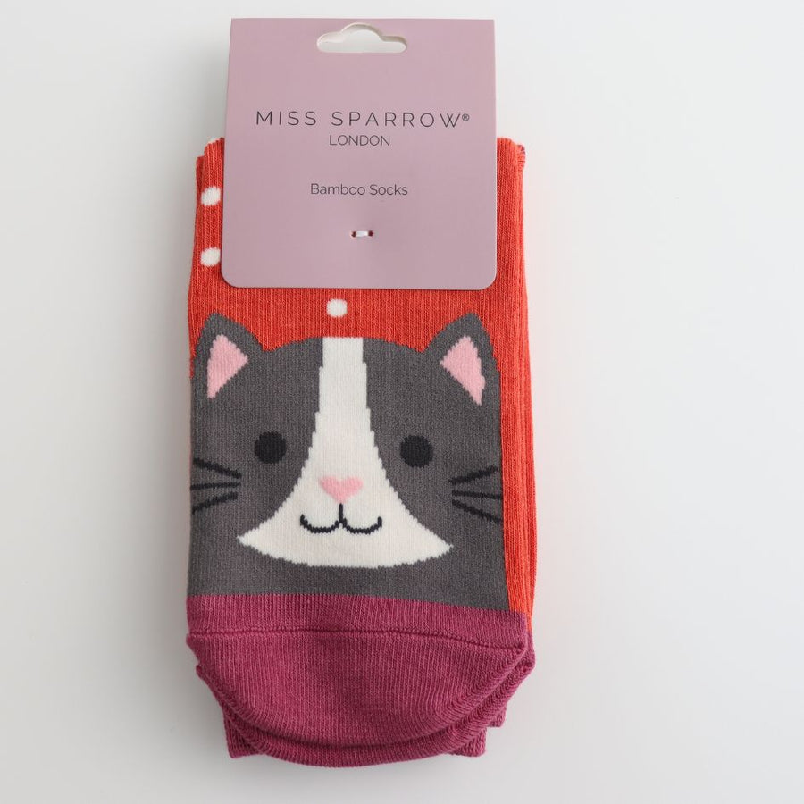 Spot Cat Socks, UK 4-7