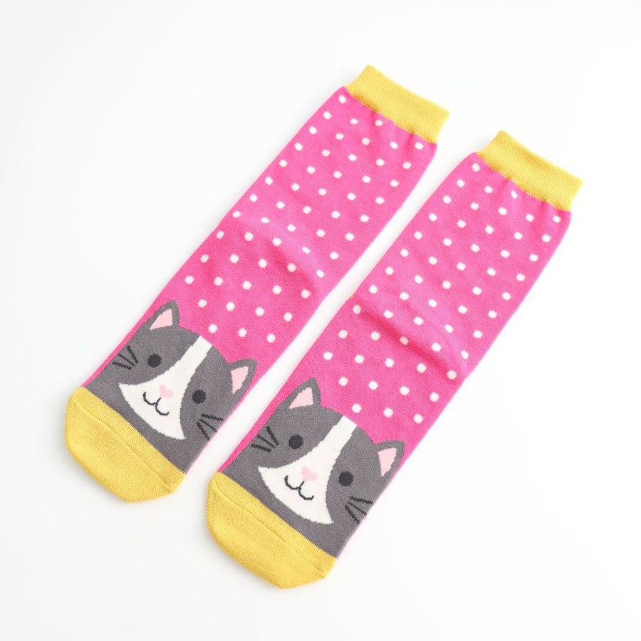 Spot Cat Socks, UK 4-7