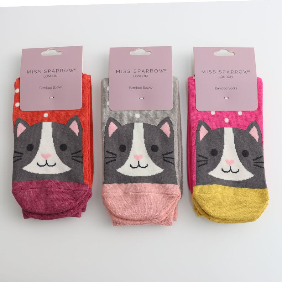 Spot Cat Socks, UK 4-7