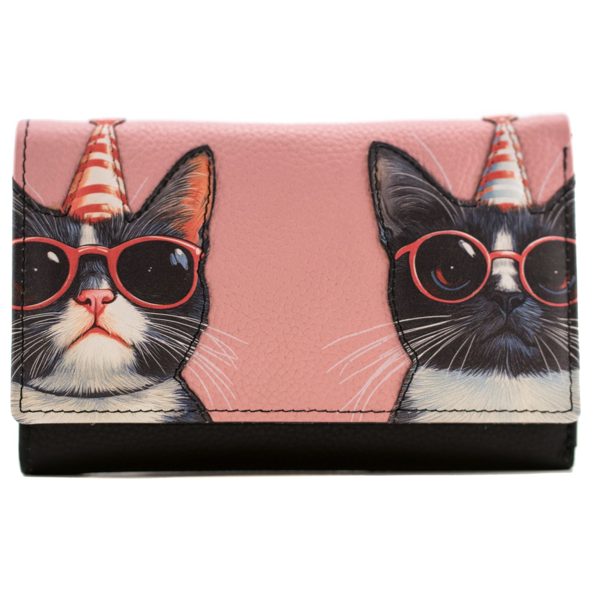 Cool Cats Tri-fold Leather purse