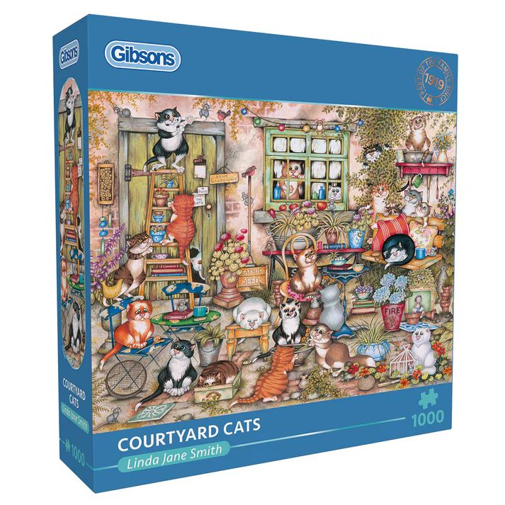 Courtyard Cats Crazy Cats 1000 Piece Jigsaw
