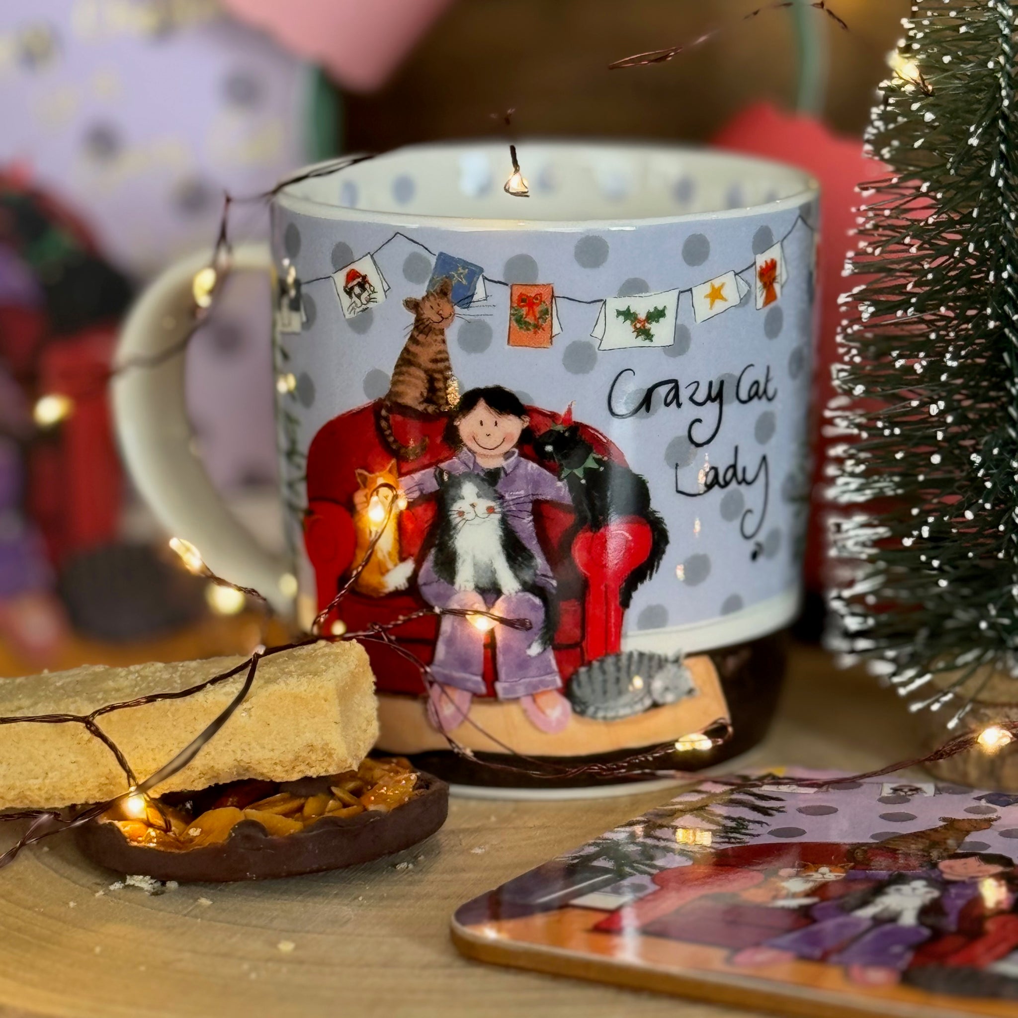 Crazy Cat Lady at Christmas Mug