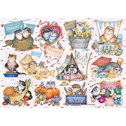 Crazy Cats A Cat's Year 1000 Piece Jigsaw