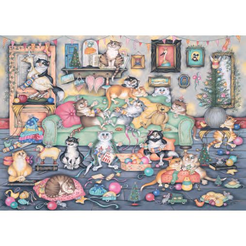 Crazy Cats Christmas Crackers 1000 Piece Jigsaw