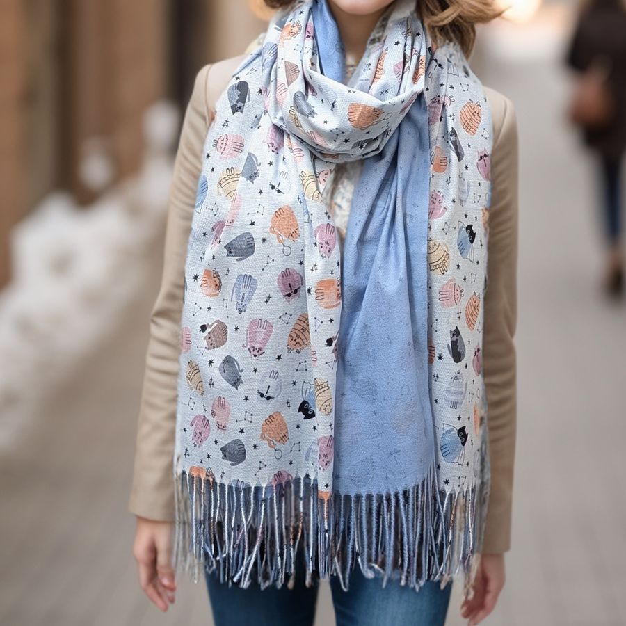 Creative Cat Pashmina Style Scarf