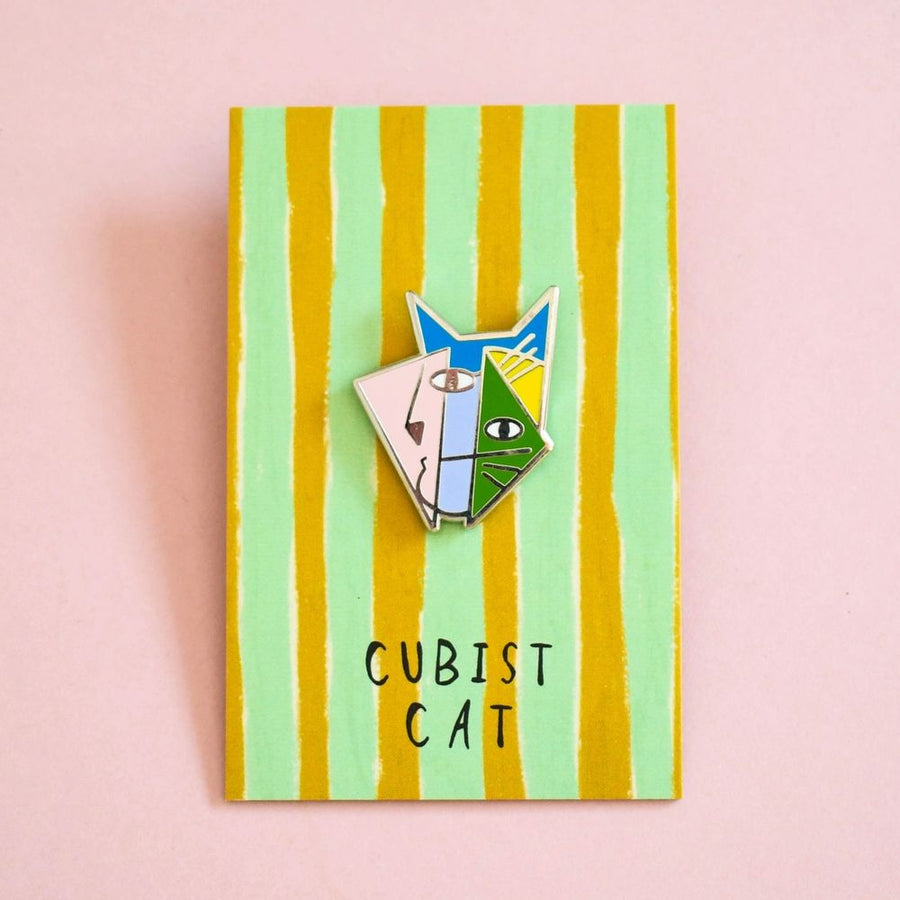 Cubist Cat Artist Pin