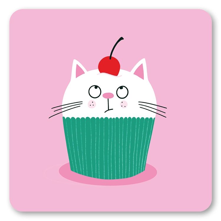 Cat Cupcake Coaster
