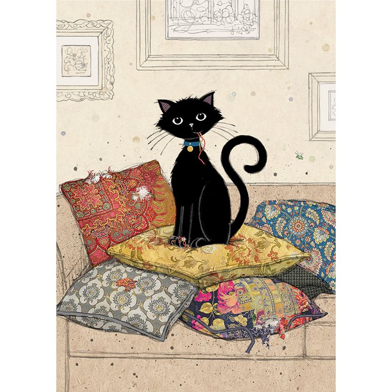 Cushion Kitty Card by Bug Art