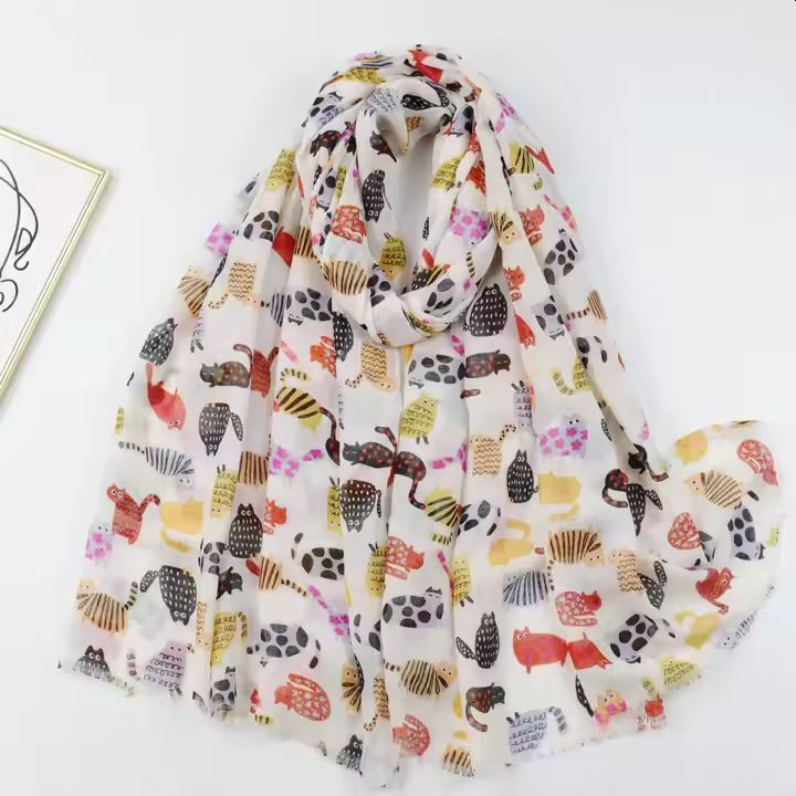 Cute Cat Summer Lightweight Scarf