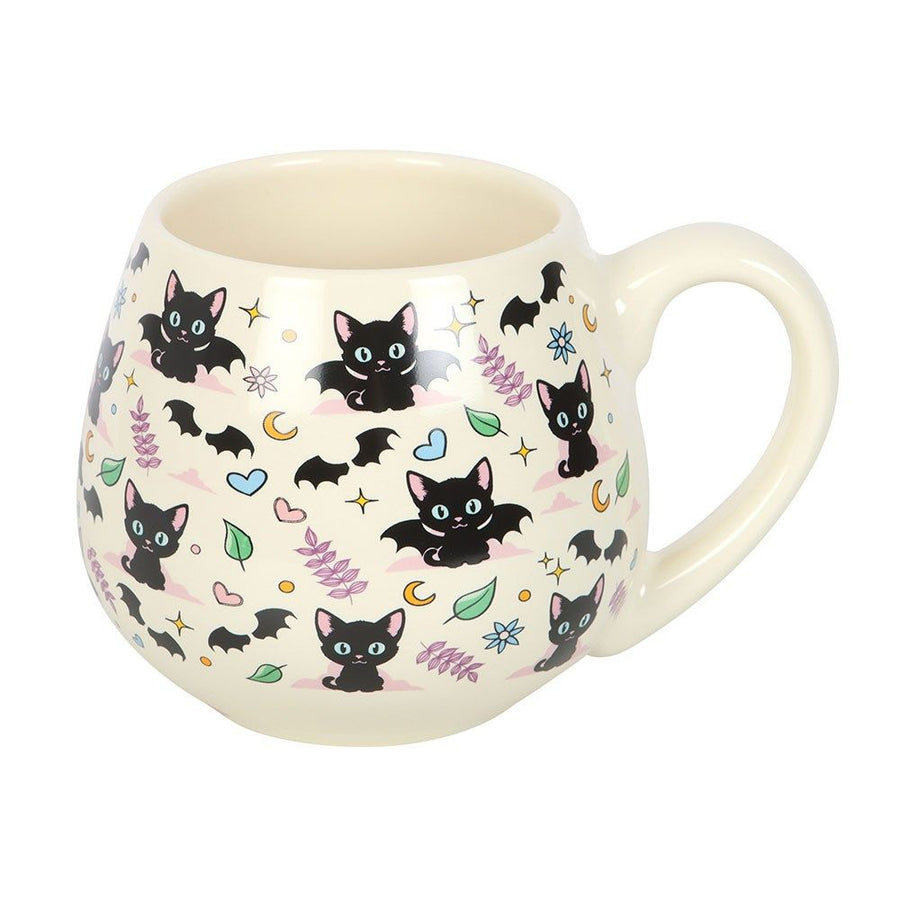 Cute & Creepy Cat Print Rounded Mug