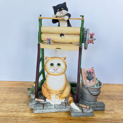 Vintage Laundry Day Comic & Curious Cats A7173