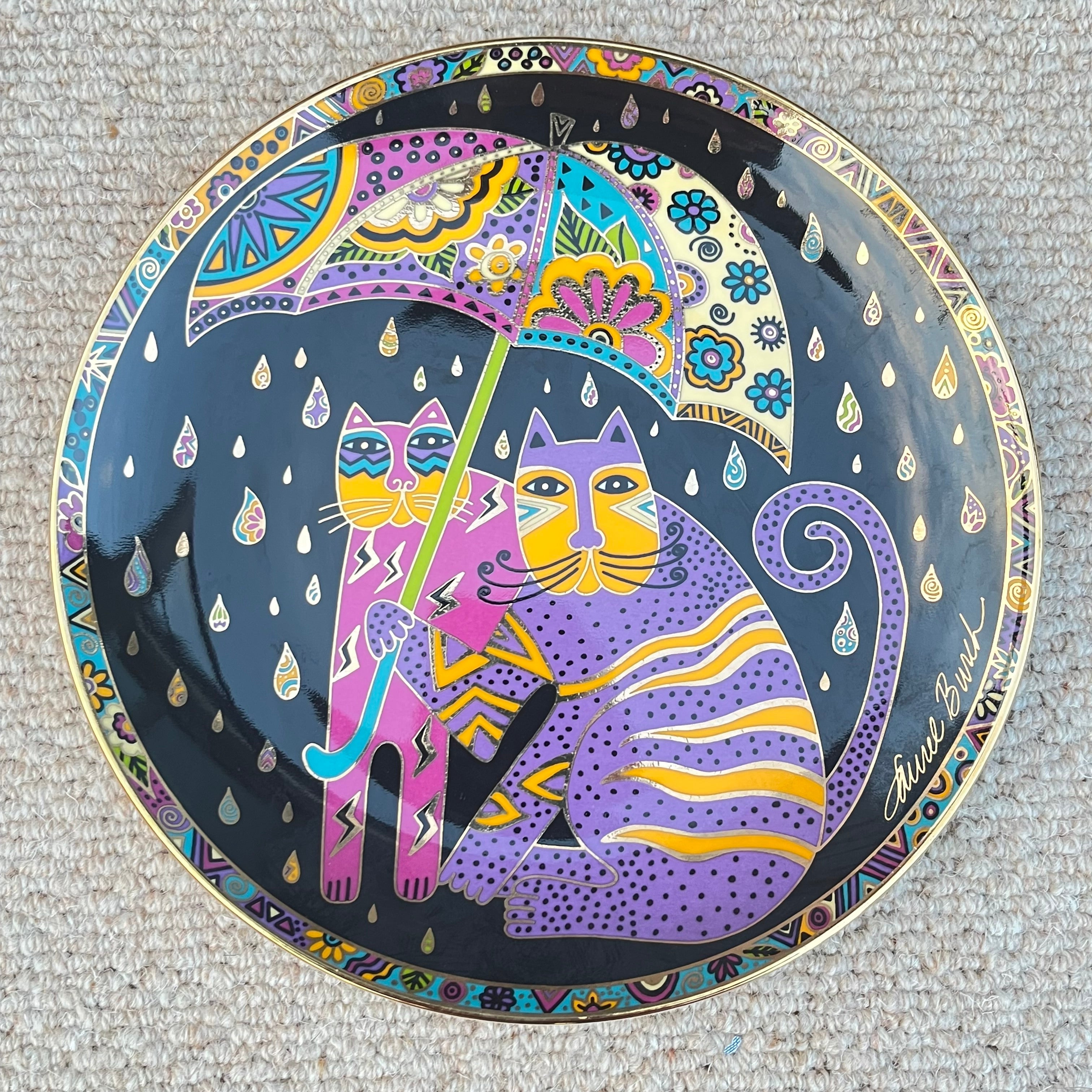 Vintage Laurel Burch / Royal Doulton Plate Fair Weather Felines
