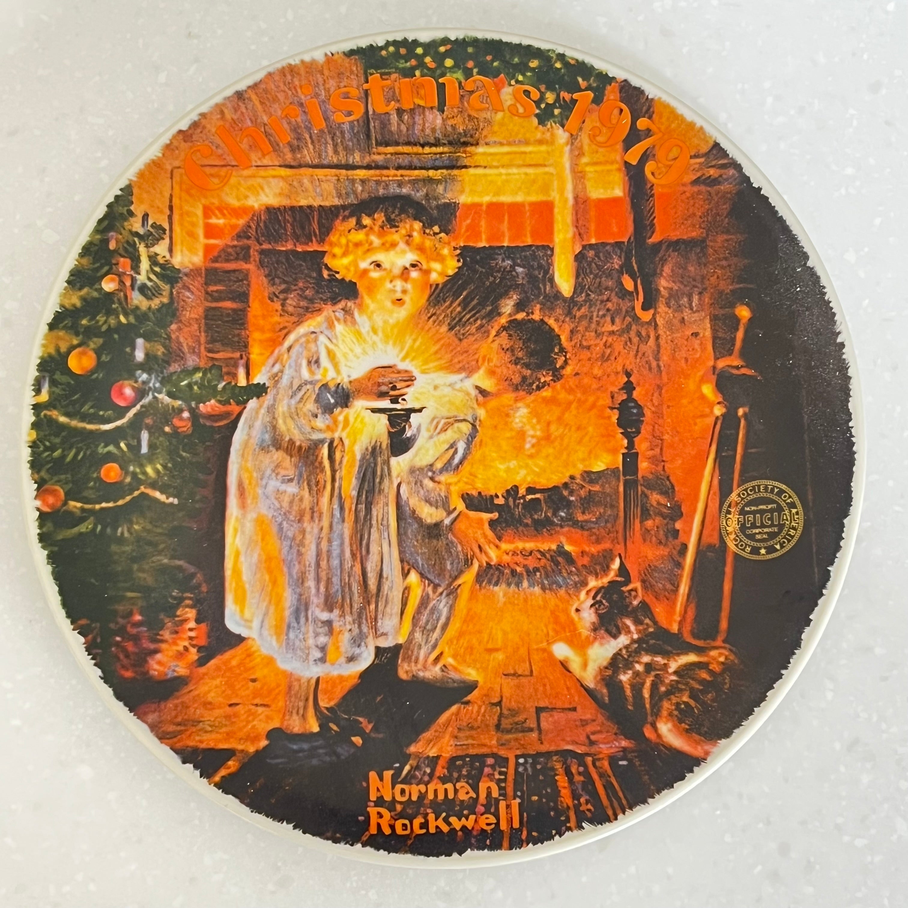 Vintage Norman Rockwell Christmas 1979 Plate 21cm