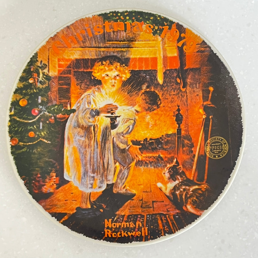 Vintage Norman Rockwell Christmas 1979 Plate 21cm