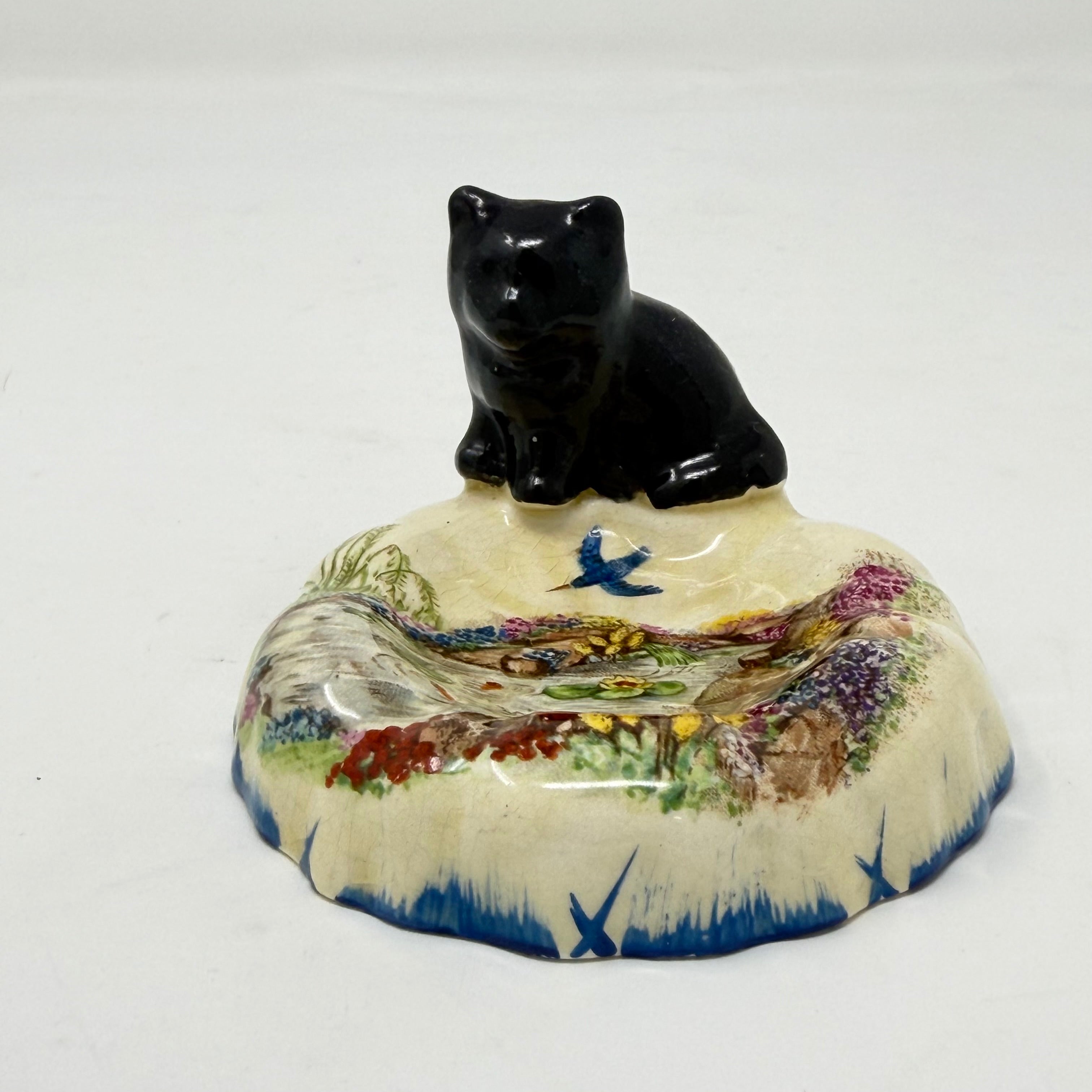 Vintage Cat & Pond Coronet Ware Ash Tray or Small Trinket Dish