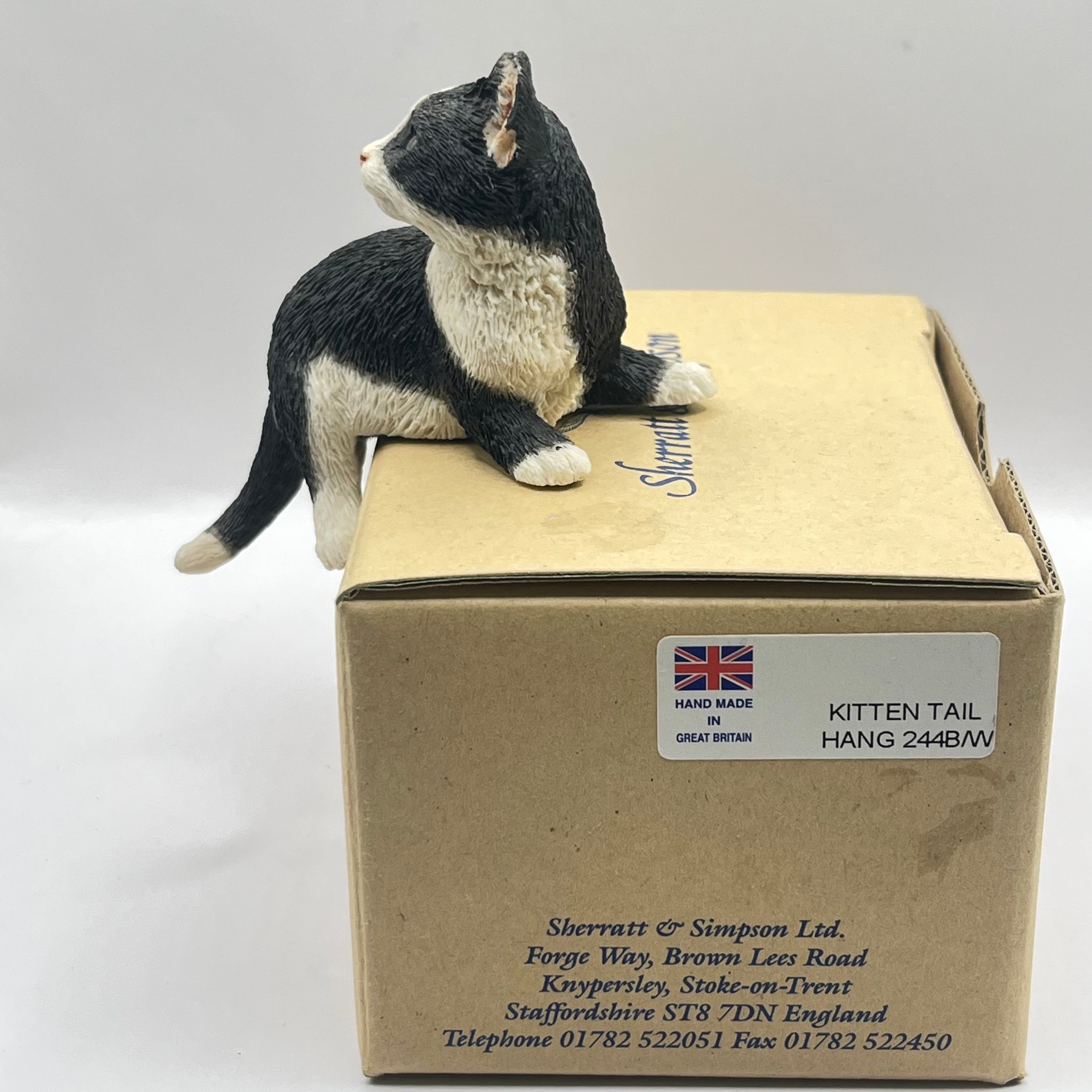 Vintage Sherratt & Simpson Black & White Kitten Tail Hanging (Boxed)