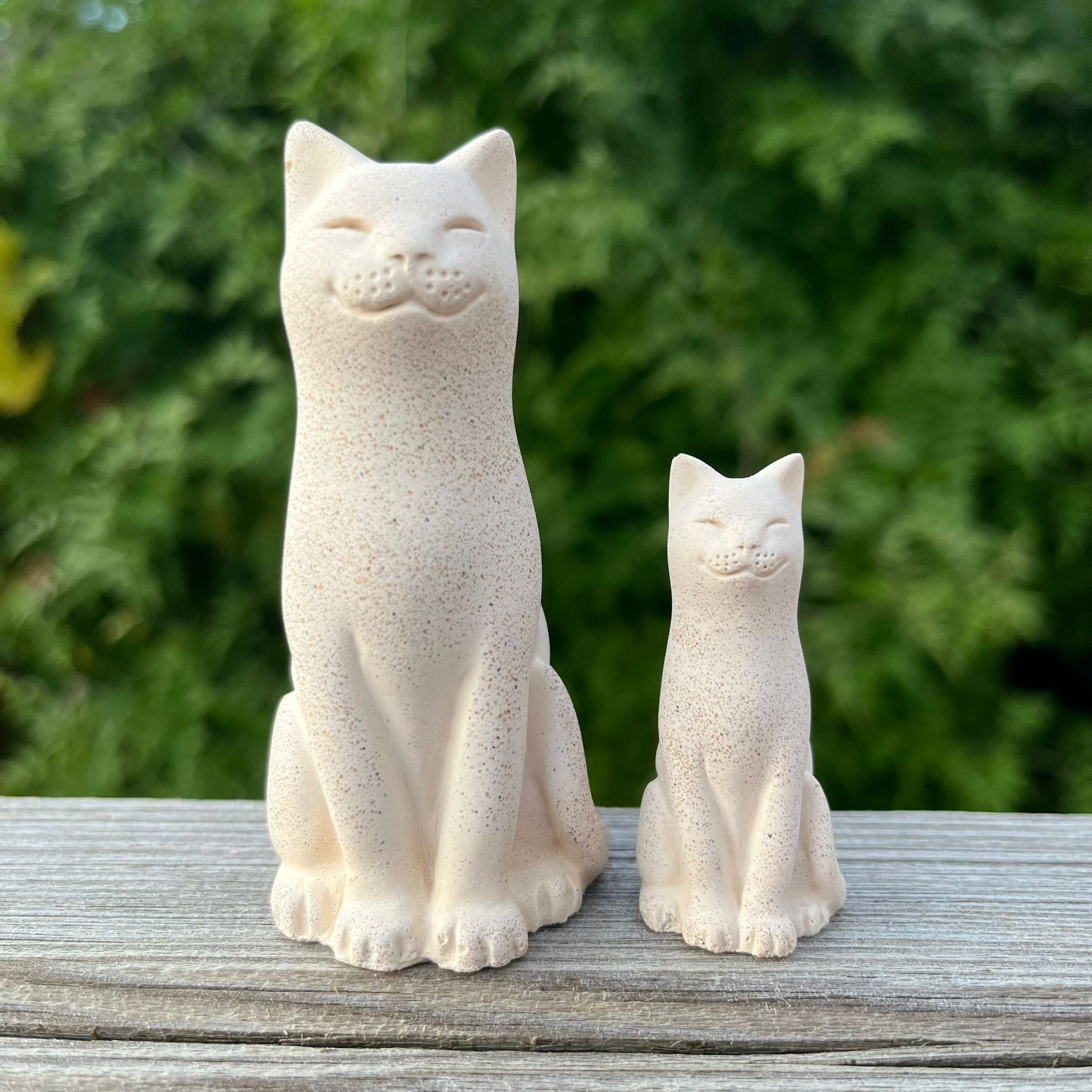 Bath Stone Feral Cat & Kitten Pair