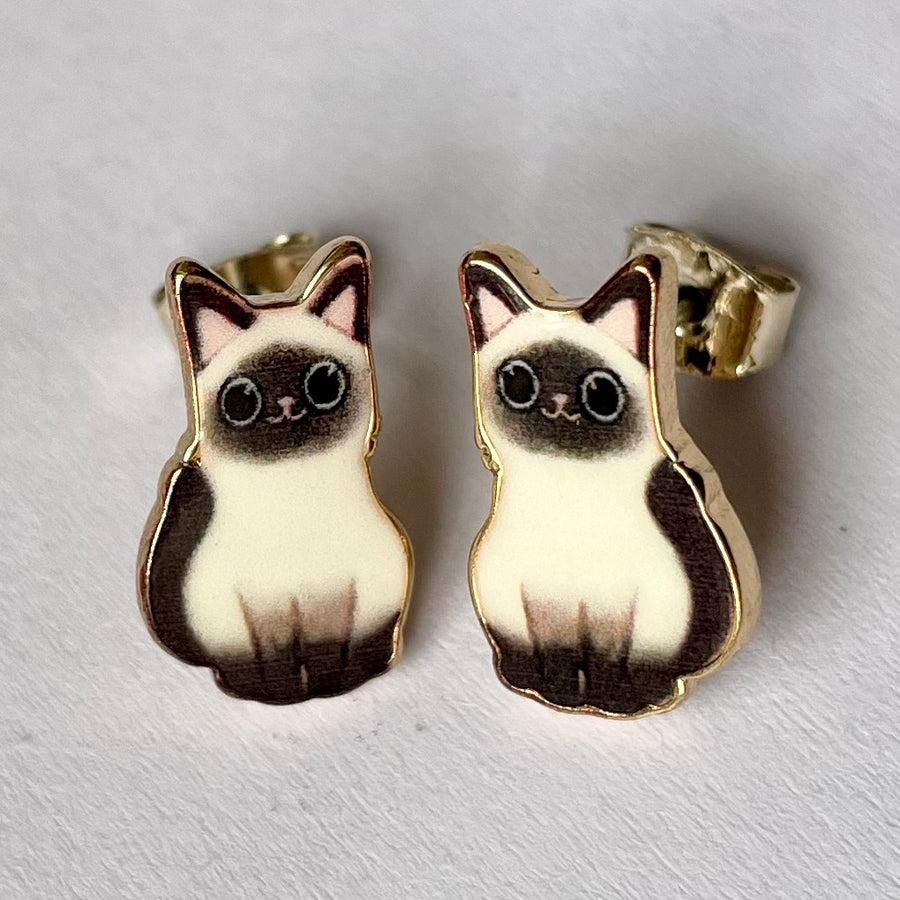 Cat Breed Enamel Earrings