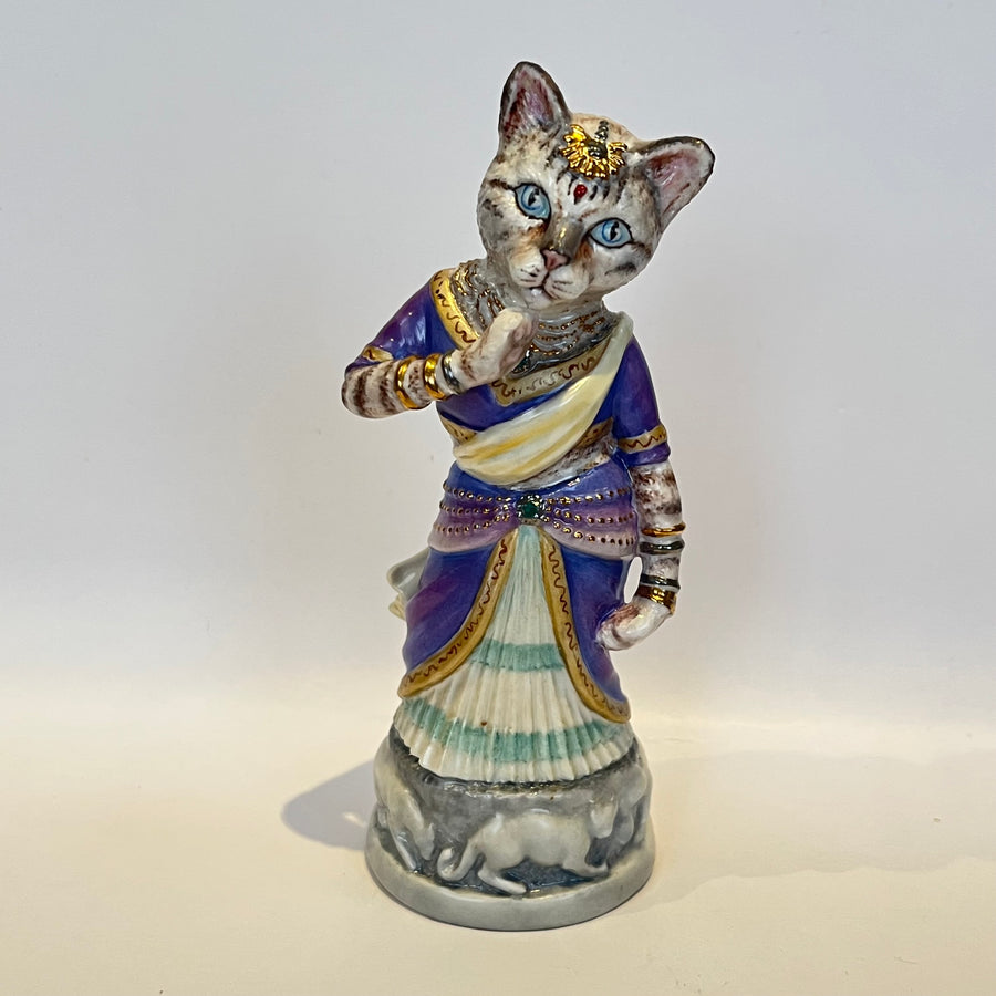 Vintage Full Set of Bronte Porcelain Cat Candle Snuffers (set 89 of 250)