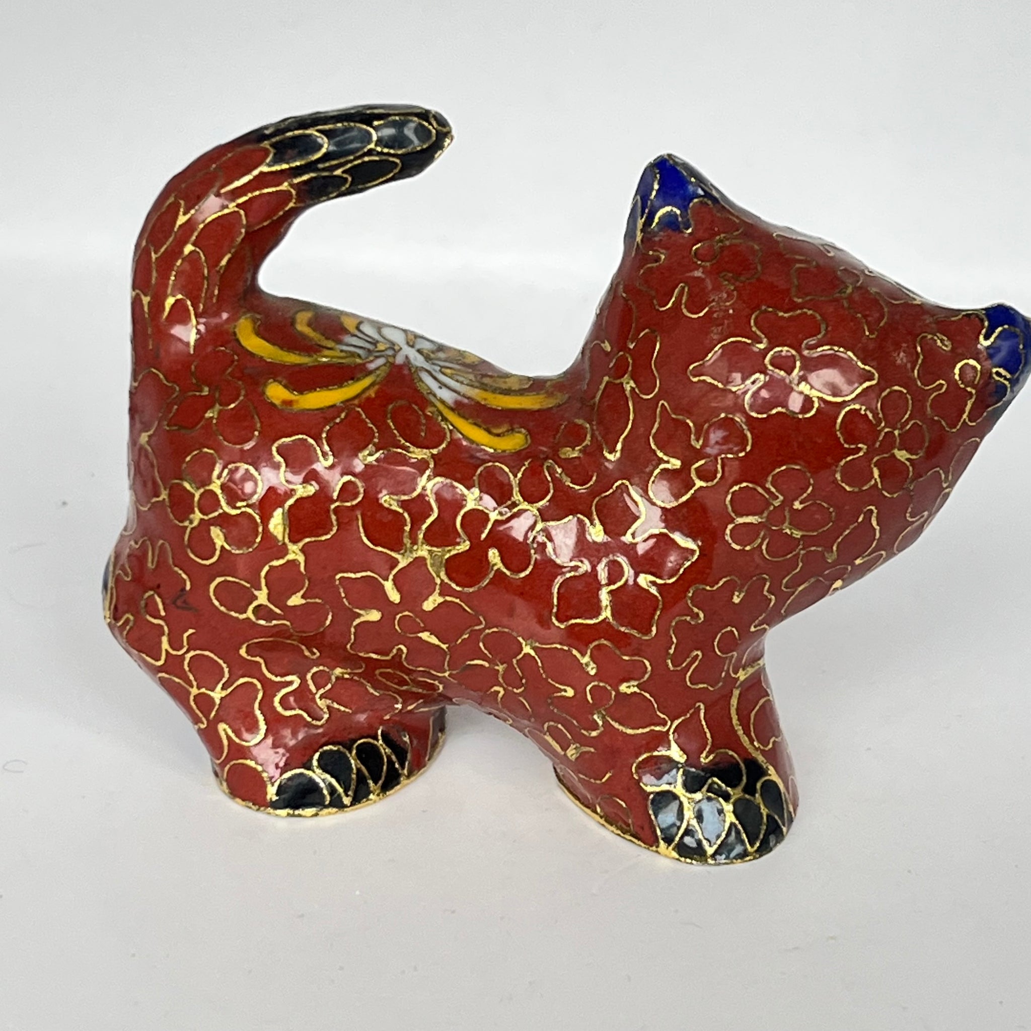 Vintage Cloisonne Standing Cat