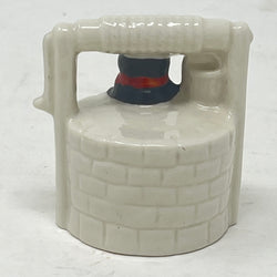 Vintage Arcadian Crested China Lucky Black Cat in Wishing Well - Blackpool Crest - Reg No 709613