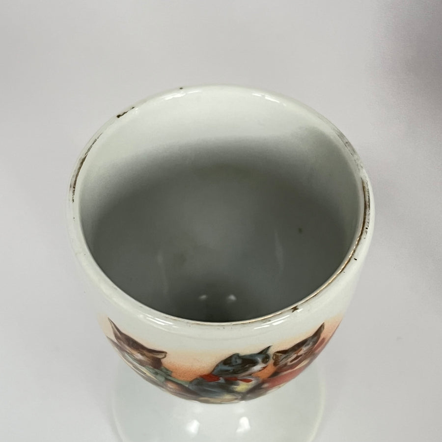 Vintage Musical Cats Egg Cup, Transfer Printed