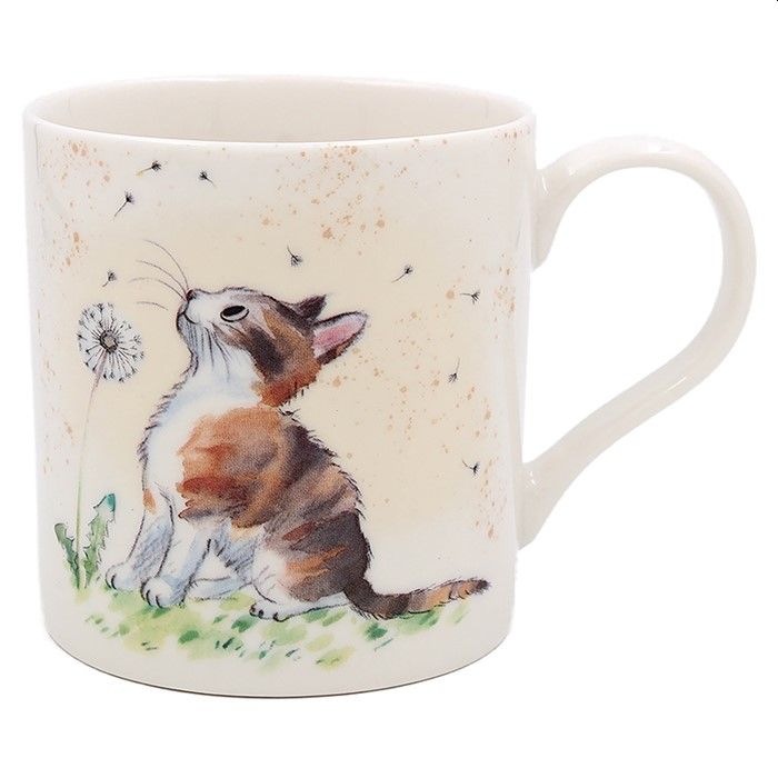 Tortie & Dandelion Cat Mug