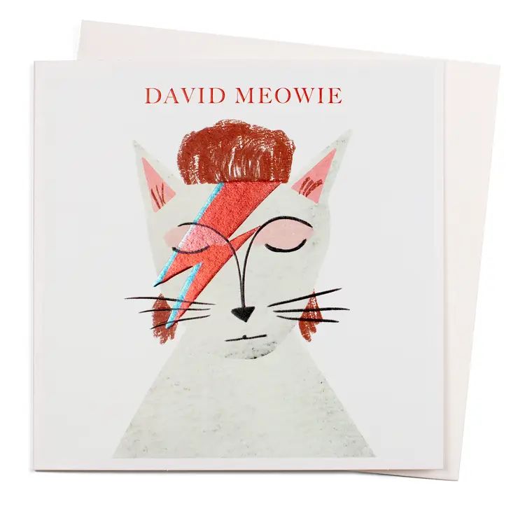 David Meowie Greetings Card, Niaski, The Cat Gallery