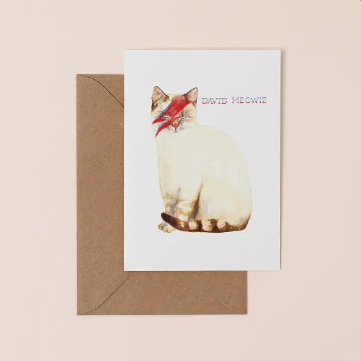 David Meowie Greetings Card