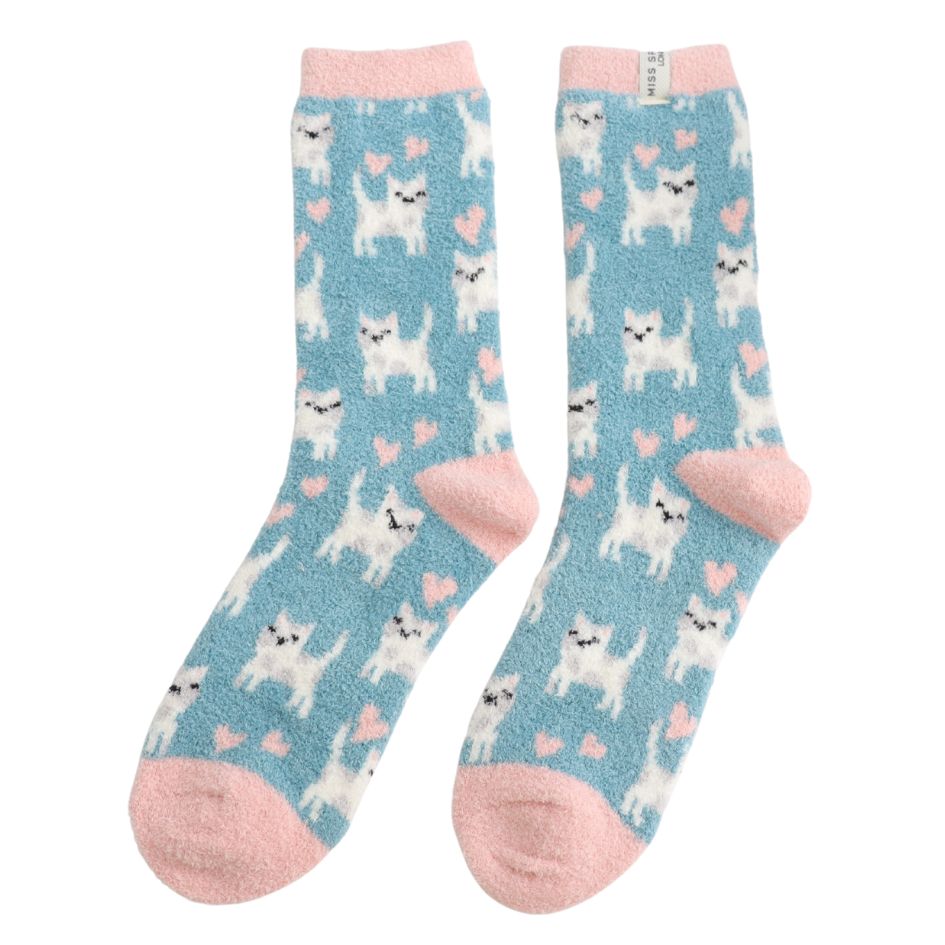 Fluffy Cat Socks, UK 3-7