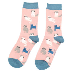 Cute Kitten Socks, UK 4-7 DUSKY PINK