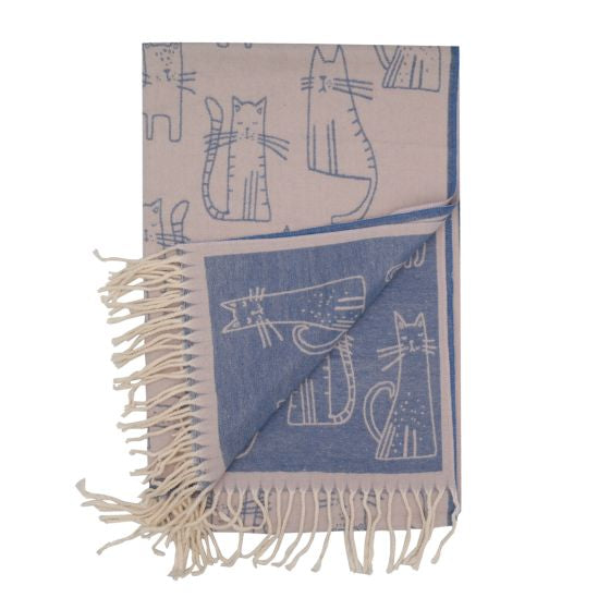 Cute Cat Soft Pink Tassel Scarf