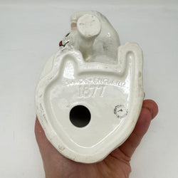 Vintage Beswick England White Persian Cat Seated Scratching Ear 1877
