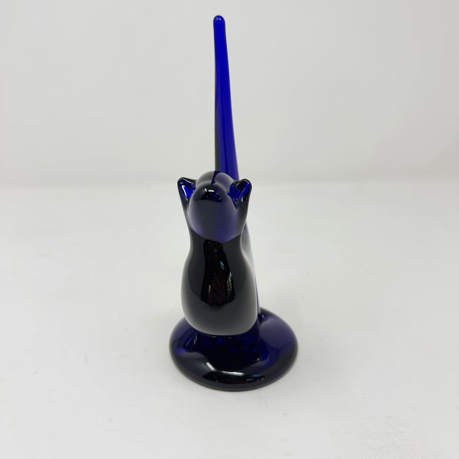 Vintage Bristol Blue Glass Cat