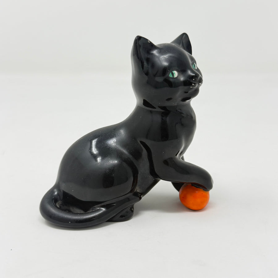 Vintage Goebel Black Cat with Orange Ball