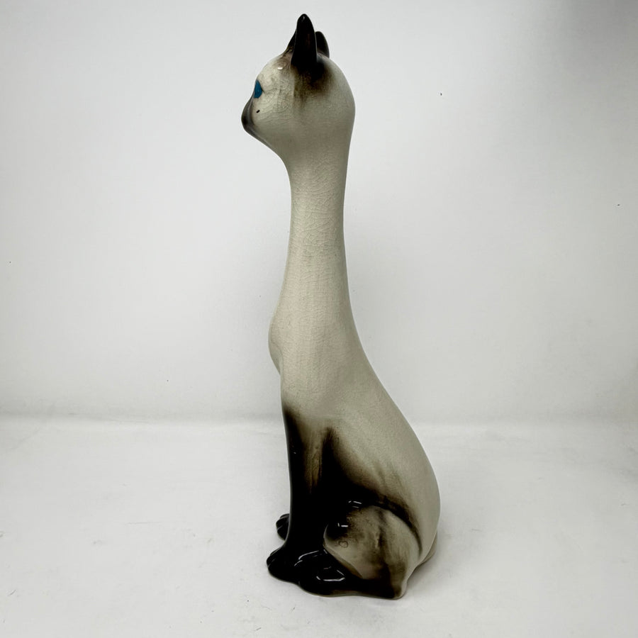 Vintage Long Necked Siamese Cat 34cm Tall