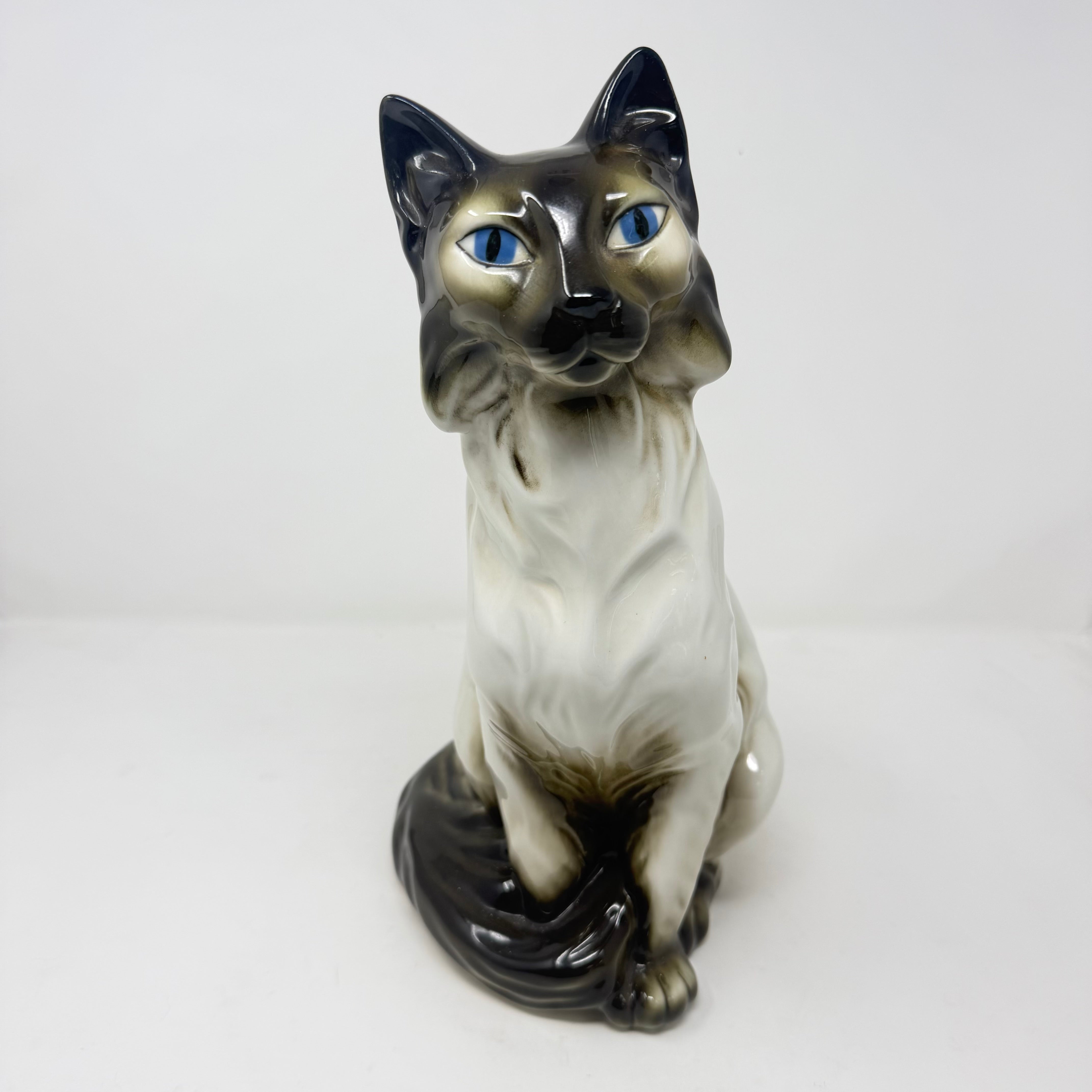 Vintage Royal Dux 13" Fireside Cat Model 635
