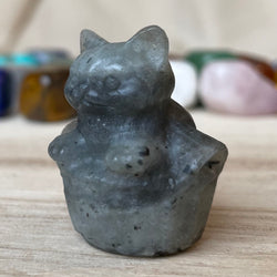 Labradorite Cat in Basket Gemstone March Birthstone