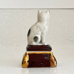 Vintage Fitz and Floyd Staffordshire Style Cat Trinket Pot