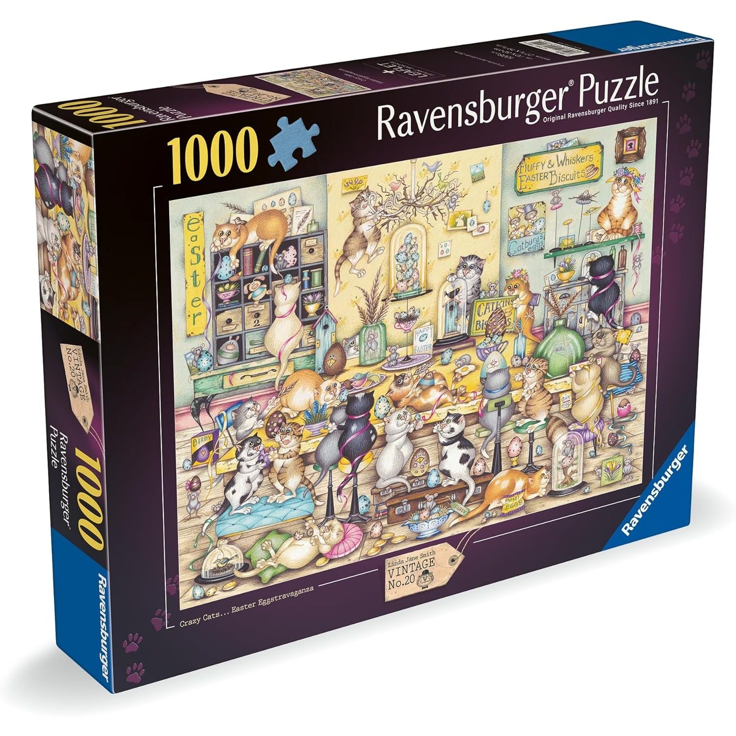 Crazy Cats Easter Eggstravaganza 1000 Piece Jigsaw