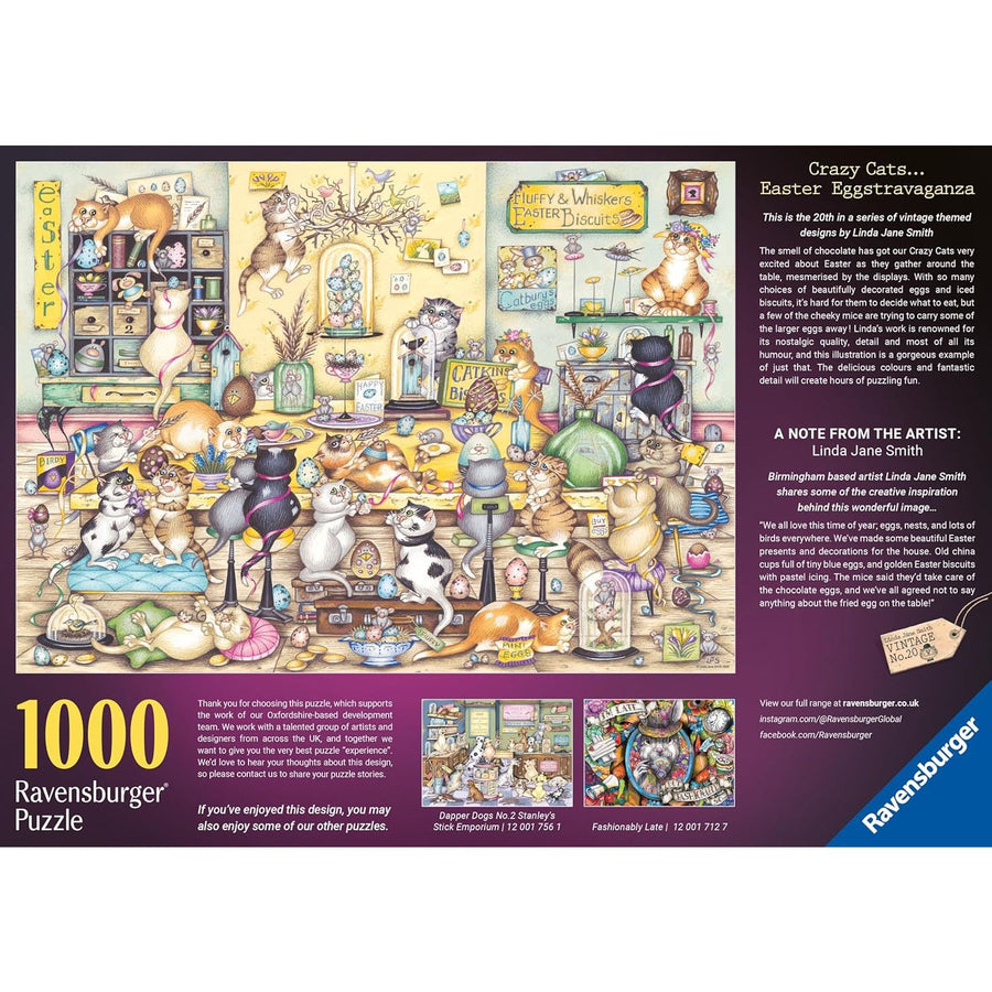 Crazy Cats Easter Eggstravaganza 1000 Piece Jigsaw