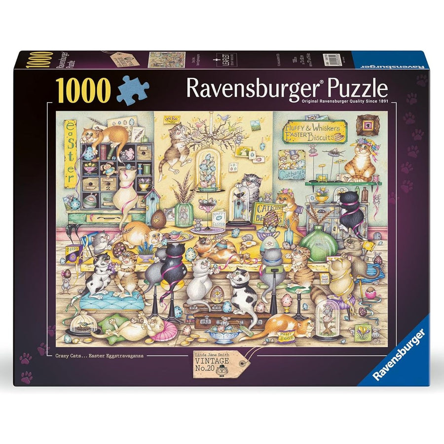 Crazy Cats Easter Eggstravaganza 1000 Piece Jigsaw