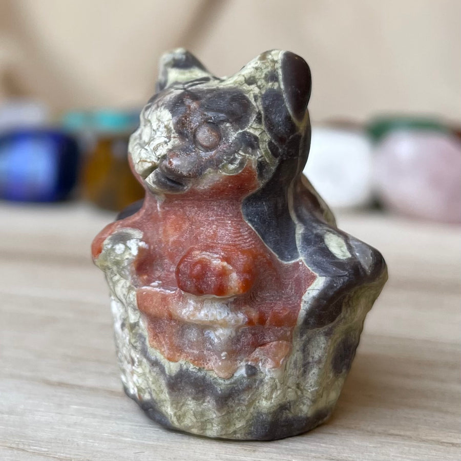 Money Agate Cat in Basket Gemstone