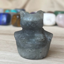 Labradorite Cat in Basket Gemstone March Birthstone