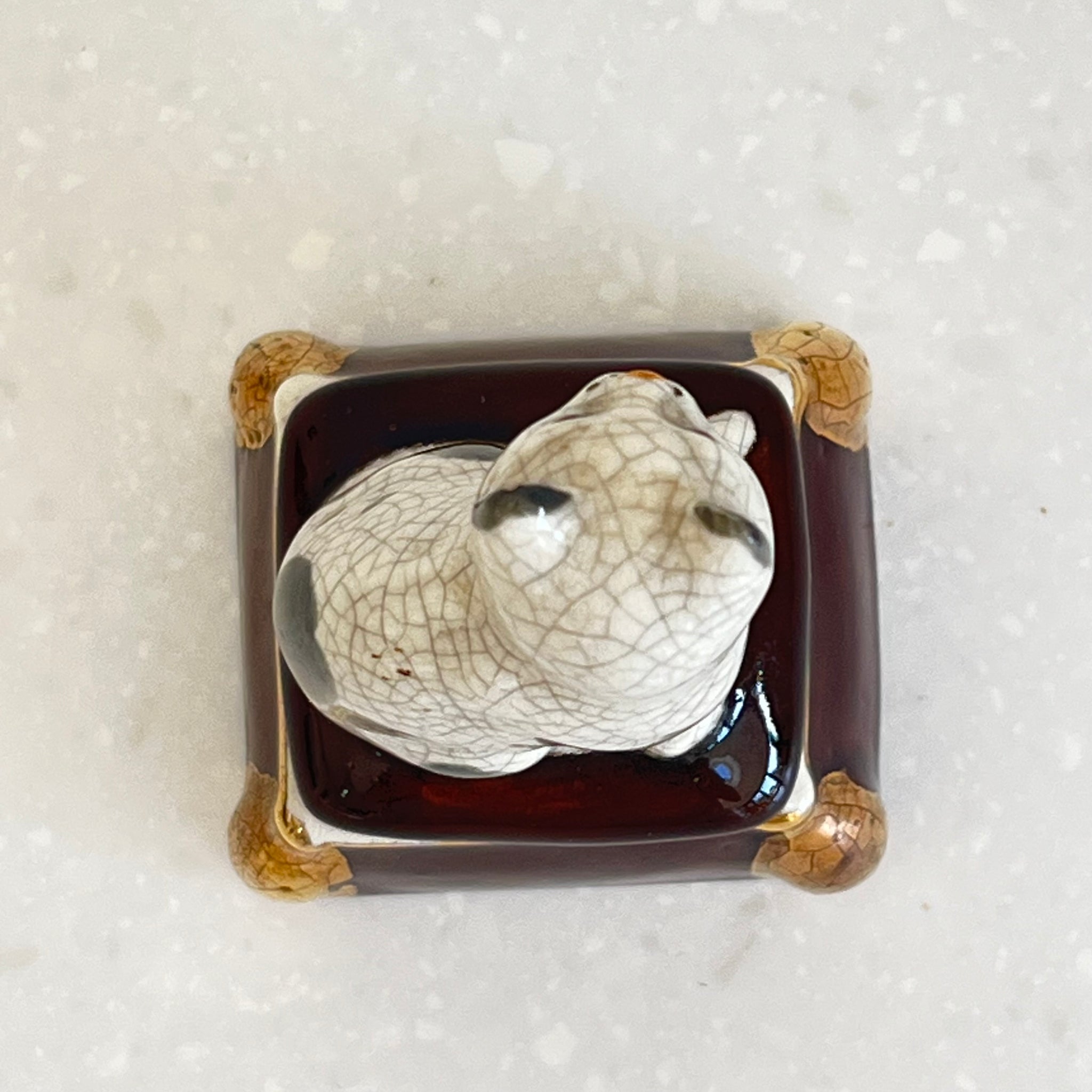 Vintage Fitz and Floyd Staffordshire Style Cat Trinket Pot