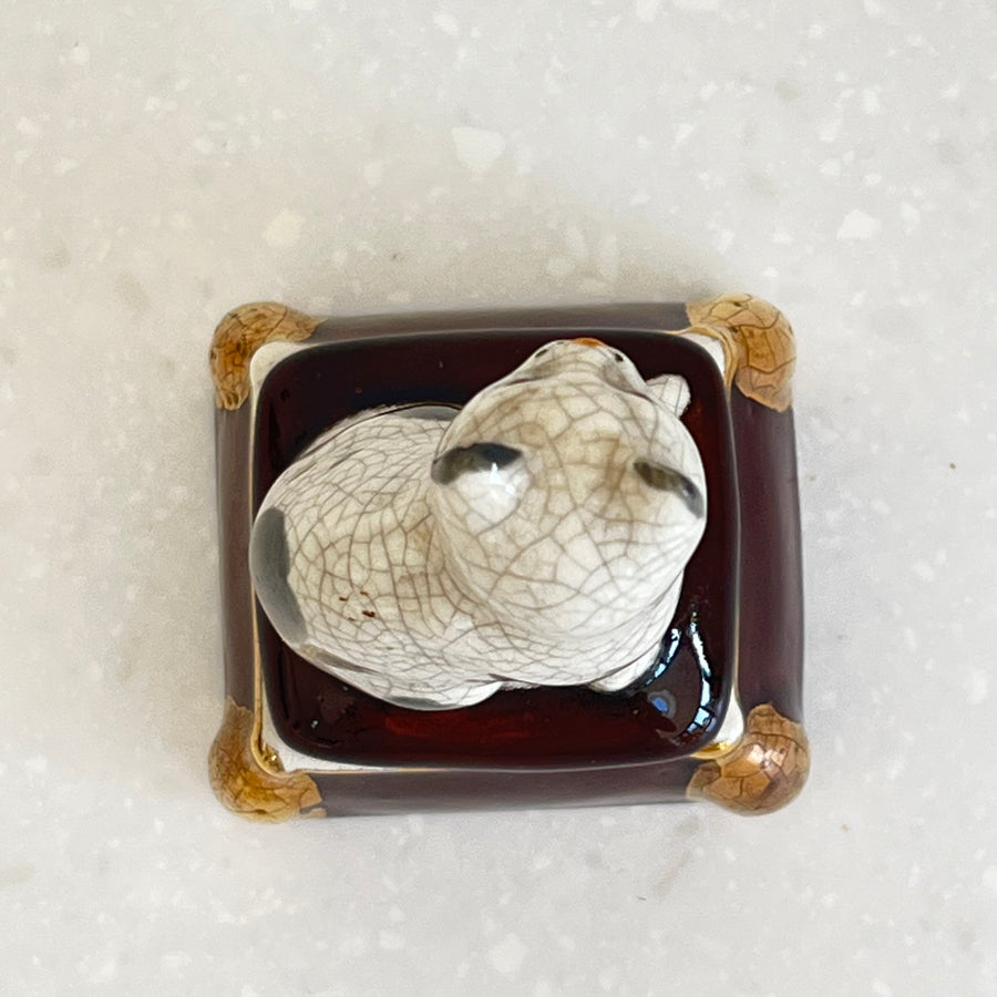 Vintage Fitz and Floyd Staffordshire Style Cat Trinket Pot