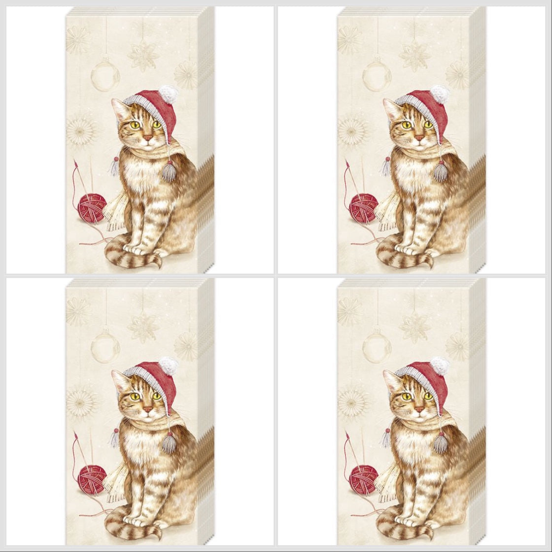 Santa Cat Festive Tissues, 4 Pack