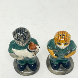 Vintage Quail Pottery Veterinary Cats Salt & Pepper Set