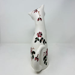 Vintage CH Brannam Floral Tall Cat 34cm